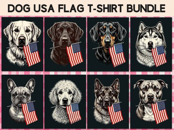 Download Dog USA Flag T-Shirt Bundle PNG - Premium Resources