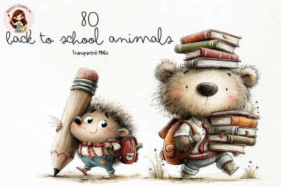 Download Cute Back to School Animals PNG Clipart - Png clipart Collection