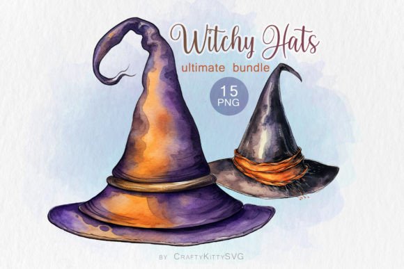 Download Witch Hat Watercolor PNG Clipart Bundle - Png clipart Collection