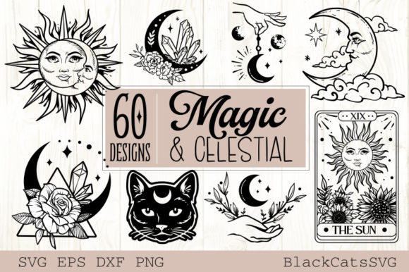 Download Magic and Celestial SVG Bundle 60 Design - Magic Collection