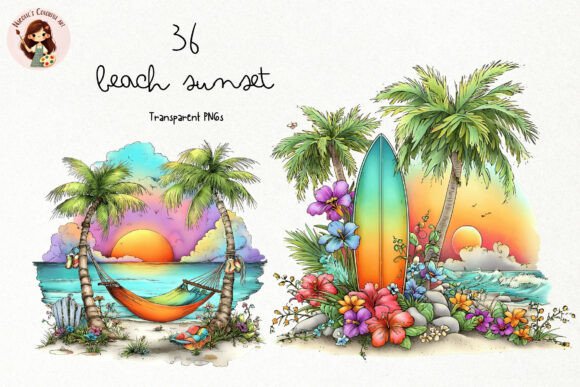 Download Watercolor Beach Sunset PNG Clipart - Png clipart Collection