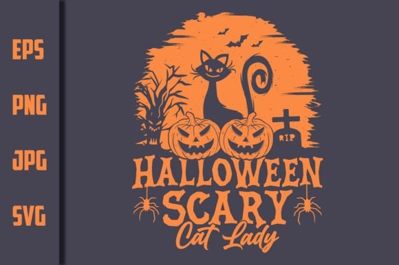 Download Halloween Scary Cat Lady - Vector Design - Premium Resources