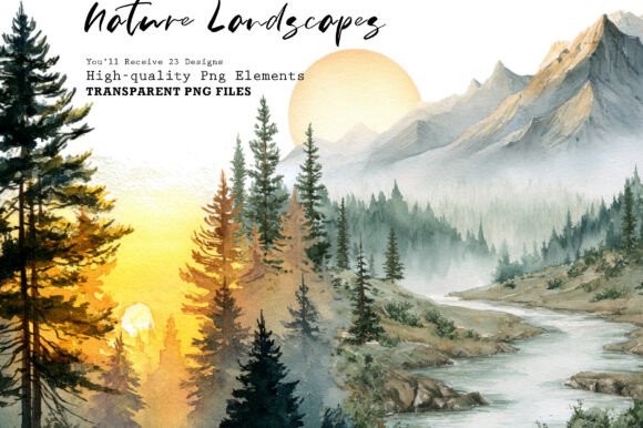Download Watercolor Nature Landscapes PNG Clipart - Png clipart Collection